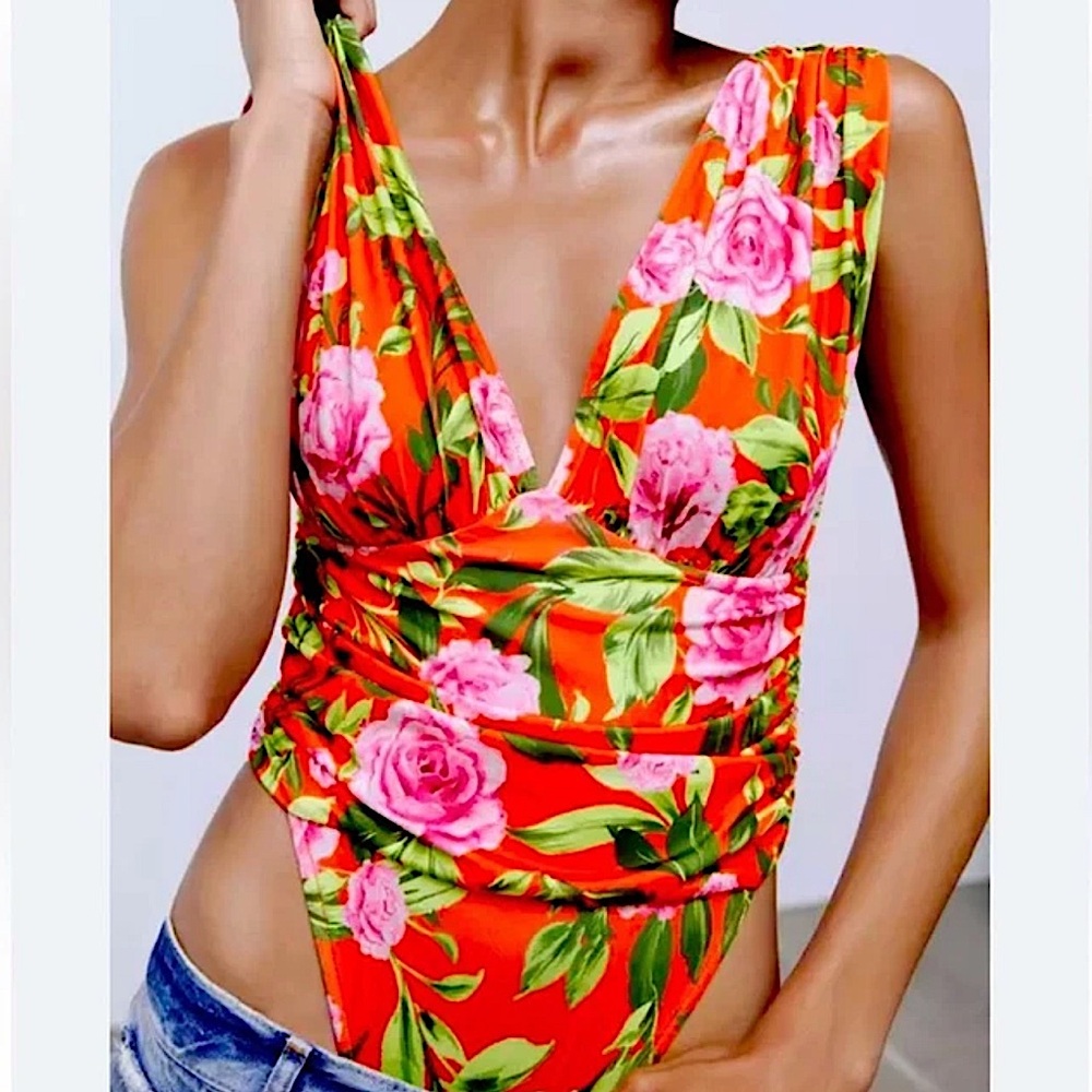 Zara floral bodysuit